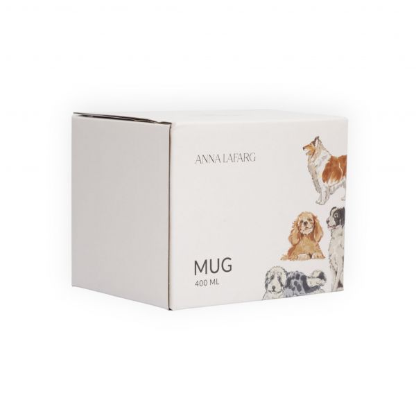 Кружка 400 мл, фарфор, бело-серая, Собаки, Pets ANNA LAFARG