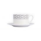 Пара чайная 290 мл, фарфор, белая, Орнамент, Greco ANNA LAFARG