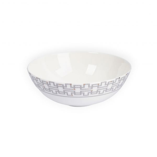 Салатник 18х6 см, 900 мл, фарфор, белый, Орнамент, Greco ANNA LAFARG
