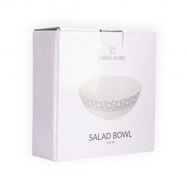 Салатник 18х6 см, 900 мл, фарфор, белый, Орнамент, Greco ANNA LAFARG
