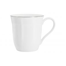 Кружка 400 мл, фарфор, белая, с серебристым кантом, Lotus silver Anna Lafarg Emily