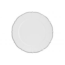 Тарелка обеденная 26.5 см, фарфор, белая, с серебристым кантом, Lotus silver Anna Lafarg Emily
