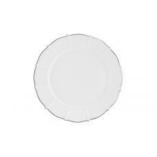 Тарелка закусочная 21.5 см, фарфор, белая, с серебристым кантом, Lotus silver Anna Lafarg Emily
