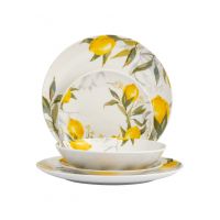 Сервиз обеденный на 6 персон, 18 предметов, фарфор, белый, Лимоны, Palermo