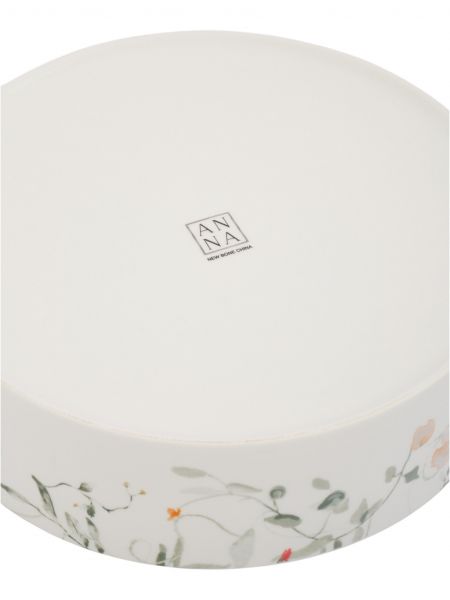 Блюдо 23х6 см, с бортами, фарфор, белое, Цветы и листья, Primrose ANNA LAFARG