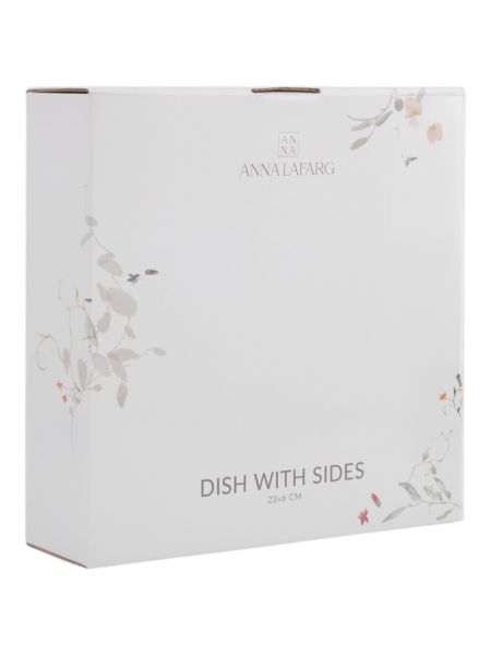 Блюдо 23х6 см, с бортами, фарфор, белое, Цветы и листья, Primrose ANNA LAFARG