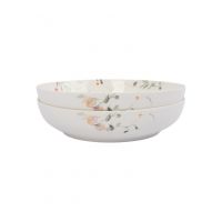 Тарелка суповая 20 см, 780 мл, 2 шт, фарфор, белая, Цветы и листья, Primrose ANNA LAFARG