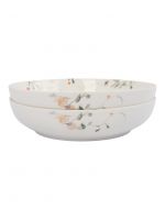 Тарелка суповая 20 см, 780 мл, 2 шт, фарфор, белая, Цветы и листья, Primrose ANNA LAFARG