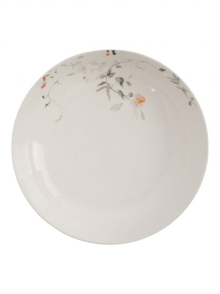 Тарелка суповая 20 см, 780 мл, 2 шт, фарфор, белая, Цветы и листья, Primrose ANNA LAFARG