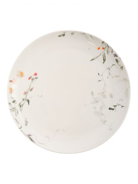 Тарелка обеденная 27 см, фарфор, белая, Цветы и листья, Primrose ANNA LAFARG