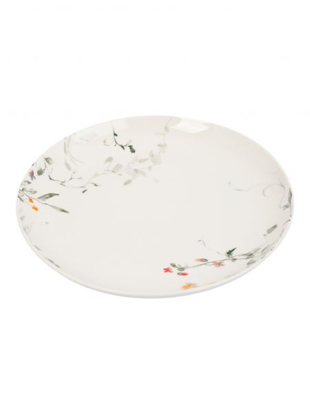 Тарелка обеденная 27 см, фарфор, белая, Цветы и листья, Primrose ANNA LAFARG