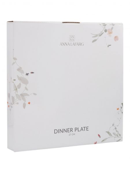 Тарелка обеденная 27 см, фарфор, белая, Цветы и листья, Primrose ANNA LAFARG