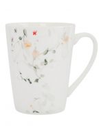 Кружка 420 мл, фарфор, белая, Цветы и листья, Primrose ANNA LAFARG