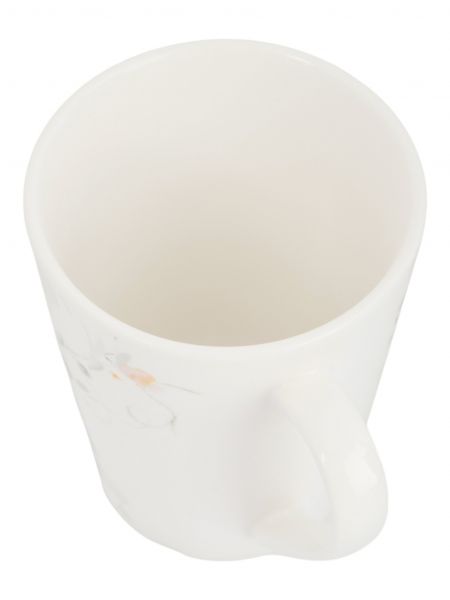 Кружка 420 мл, фарфор, белая, Цветы и листья, Primrose ANNA LAFARG