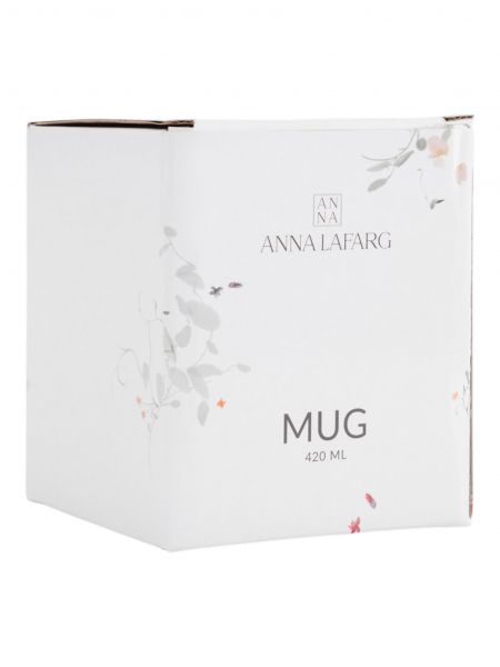 Кружка 420 мл, фарфор, белая, Цветы и листья, Primrose ANNA LAFARG