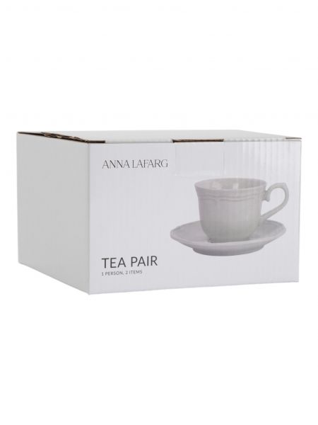 Пара чайная 230 мл на 1 персону, 2 предмета, фарфор, молочная, Rustic ANNA LAFARG