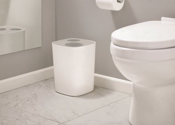 Контейнер мусорный Split™ для ванной комнаты бело-серый