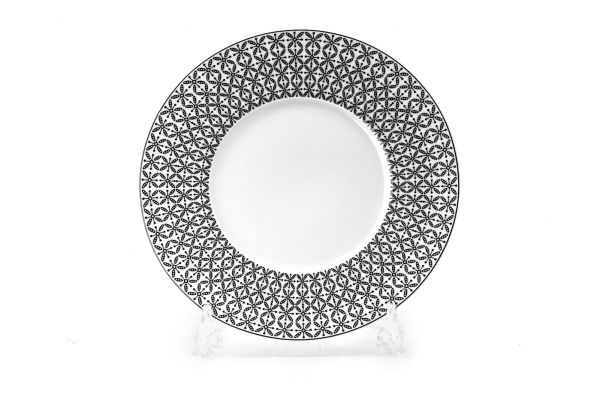 Тарелка 27 см Tunisie Porcelaine серия "ЧЕРНЫЙ АЖУР"