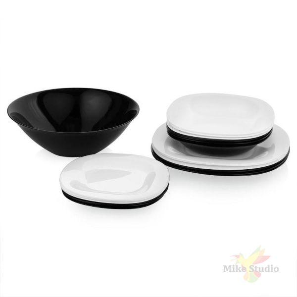 Набор столовый КАРИН ЧЕРНО-БЕЛЫЙ 19пр LUMINARC