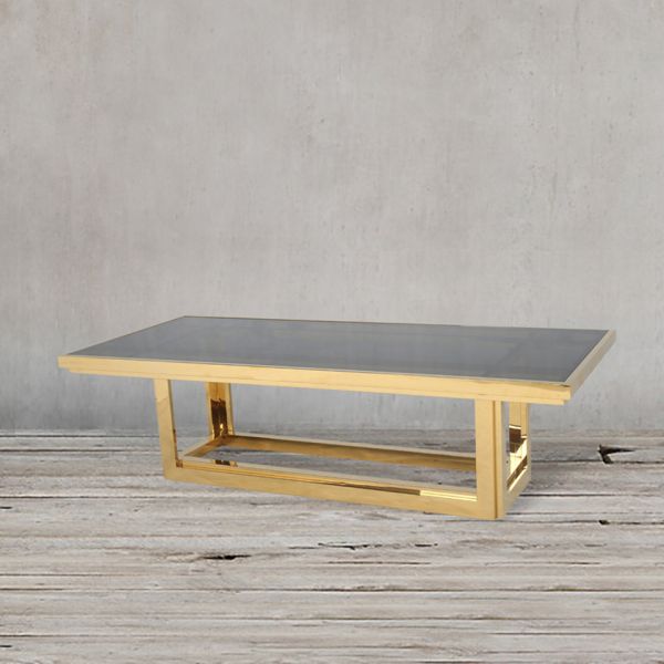 Стол кофейный 45x160x70 см black/matte gold ROOMERS