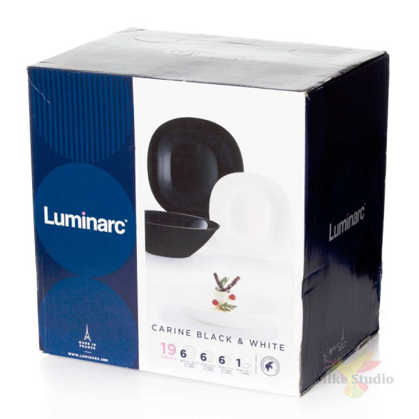 Набор столовый КАРИН ЧЕРНО-БЕЛЫЙ 19пр LUMINARC