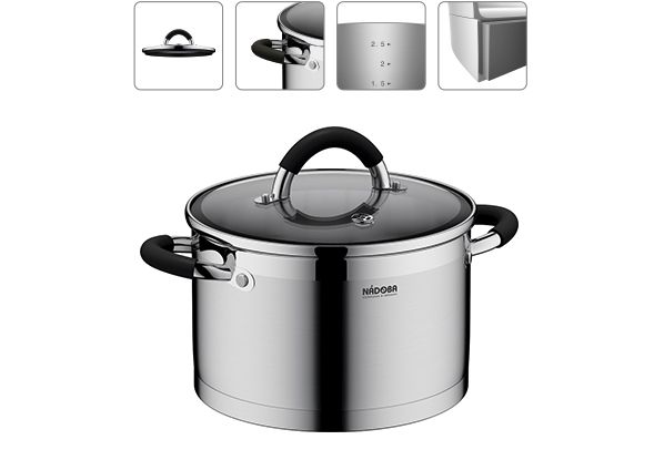 Кастрюля NADOBA OLINA 3,2 л 20 см со стеклянной крышкой 