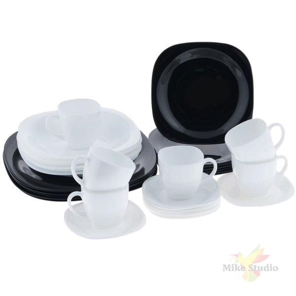 Набор столовый КАРИН ЧЕРНО-БЕЛЫЙ 30пр LUMINARC