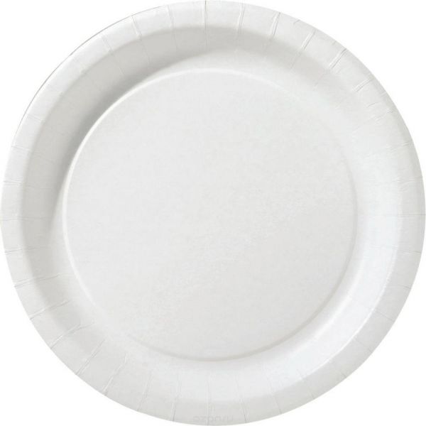 Тарелка бумажная белые 23 см