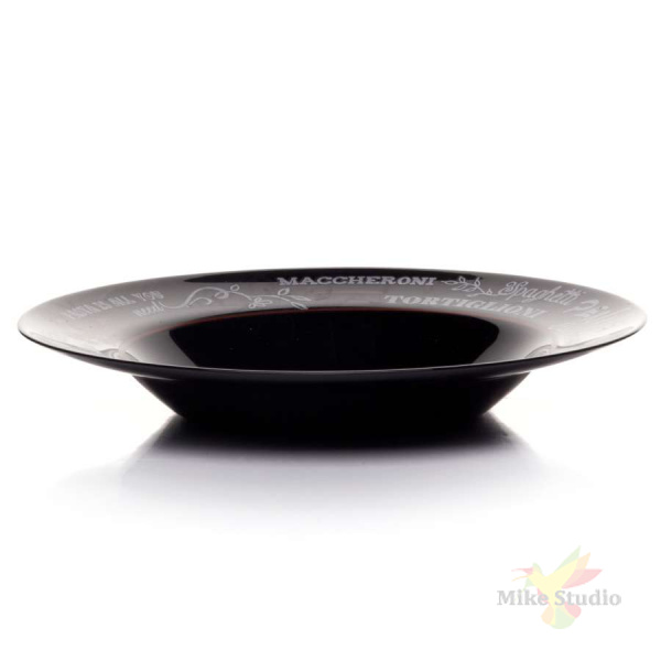 Тарелка для пасты ФРЕНДС ТАЙМ БЛЭК декорированная LUMINARC