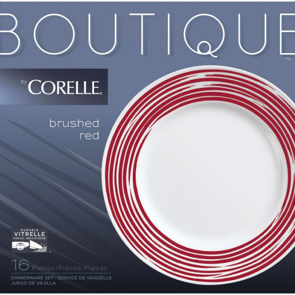 Набор посуды Brushed Red 16 предметов CORELLE 
