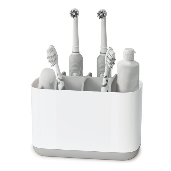 Органайзер для зубных щеток EasyStore большой белый-серый