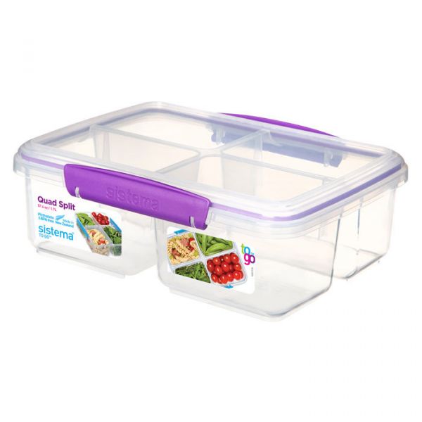 Контейнер SISTEMA прямоугольный четырехсекционный 1,74 л