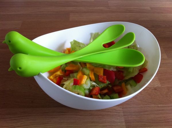 Салатница Sparrow с ложками белая