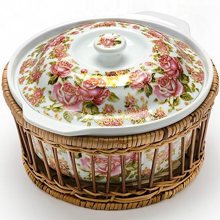 Кастрюля Mayer&Boch 1,8 л 1,56 кг из керамики в плетеной подставке 