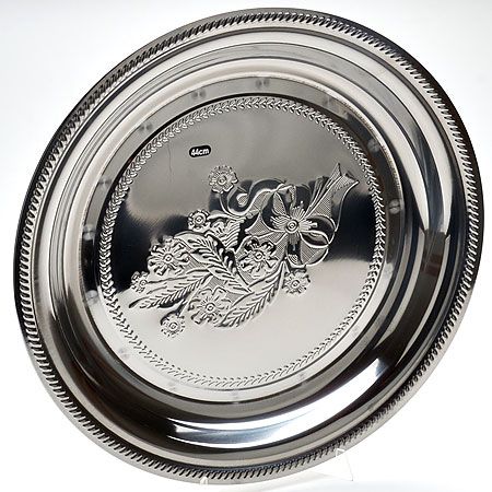 Поднос Mayer&Boch в форме круга 40 см из нержавеющей стали