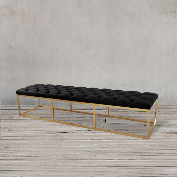 Скамья 50x42x190 см black/matte gold ROOMERS
