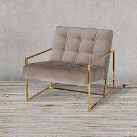 Кресло ROOMERS 70x71x81 см grey/matte gold