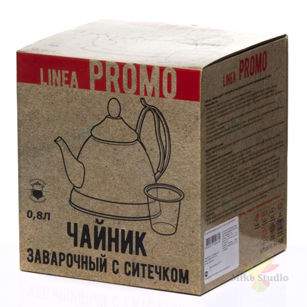 Чайник заварочный 0,8л с ситечком Linea PROMO Regent Inox 