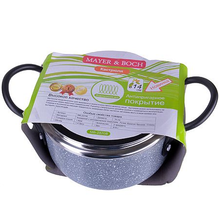 Кастрюля Mayer&Boch 1 л 14 см с крышкой мраморная крошка 