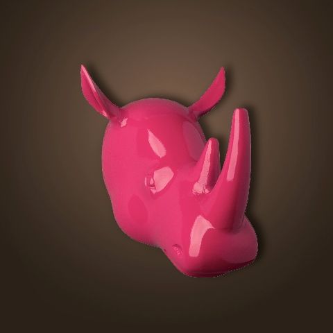 Декор ROOMERS «Голова носорога» цвет розовый