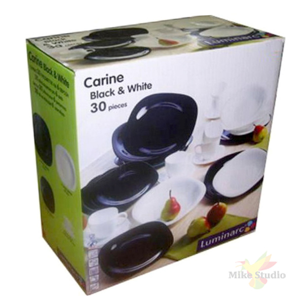 Набор столовый КАРИН ЧЕРНО-БЕЛЫЙ 30пр LUMINARC