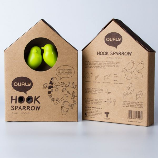 Вешалки Sparrow настенные 2 шт белые/розовые