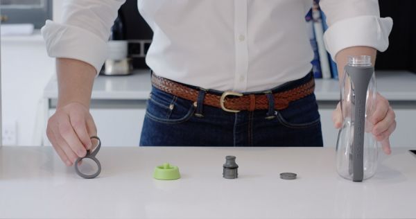 Эко-бутылка Eau Good Duo с фильтром серо-красная