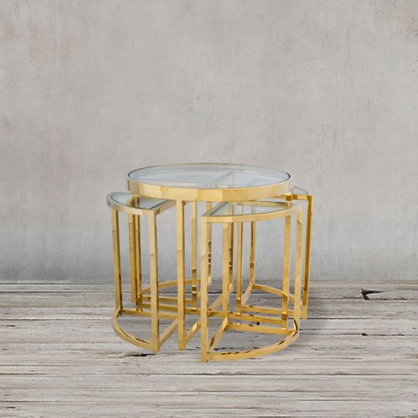 Стол приставной 60x55x60 см matte gold ROOMERS