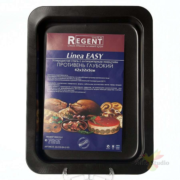 Противень глубокий 42х32х5 см Linea EASY Regent Inox 