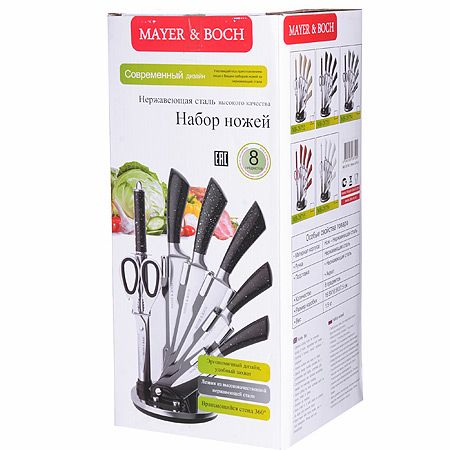 Набор ножей Mayer&Boch из 7 предметов на подставке из нержавеющей стали 