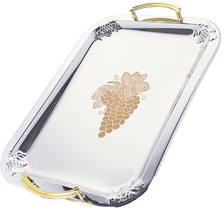 Набор подносов Mayer&Boch 3 предмета из металла с ручкой золотого цвета