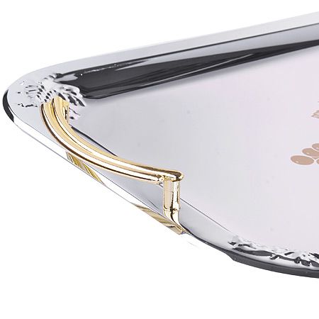 Набор подносов Mayer&Boch 3 предмета из металла с ручкой золотого цвета