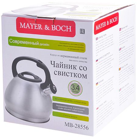 Чайник 3,4л из нержавеющей стали со свистком Mayer&Boch