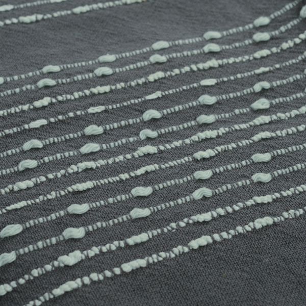 Покрывало из хлопка серого цвета с декоративной строчкой из коллекции Ethnic 180х250 см